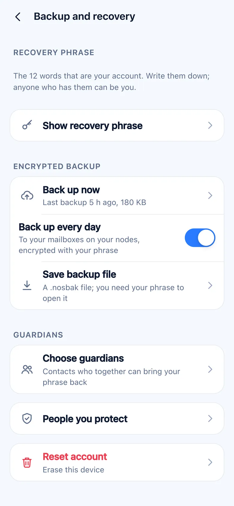 Backup and recovery