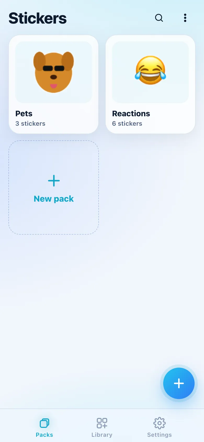 The Packs tab